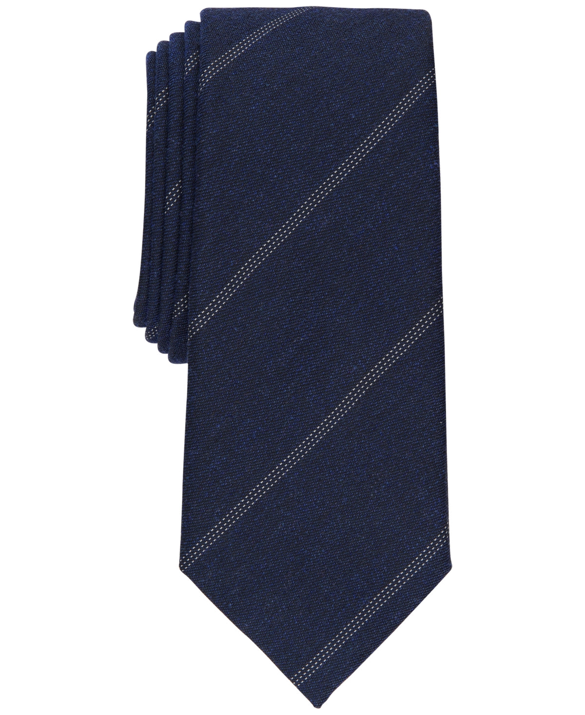 Alfani Men's Slim Stripe Necktie Navy Blue