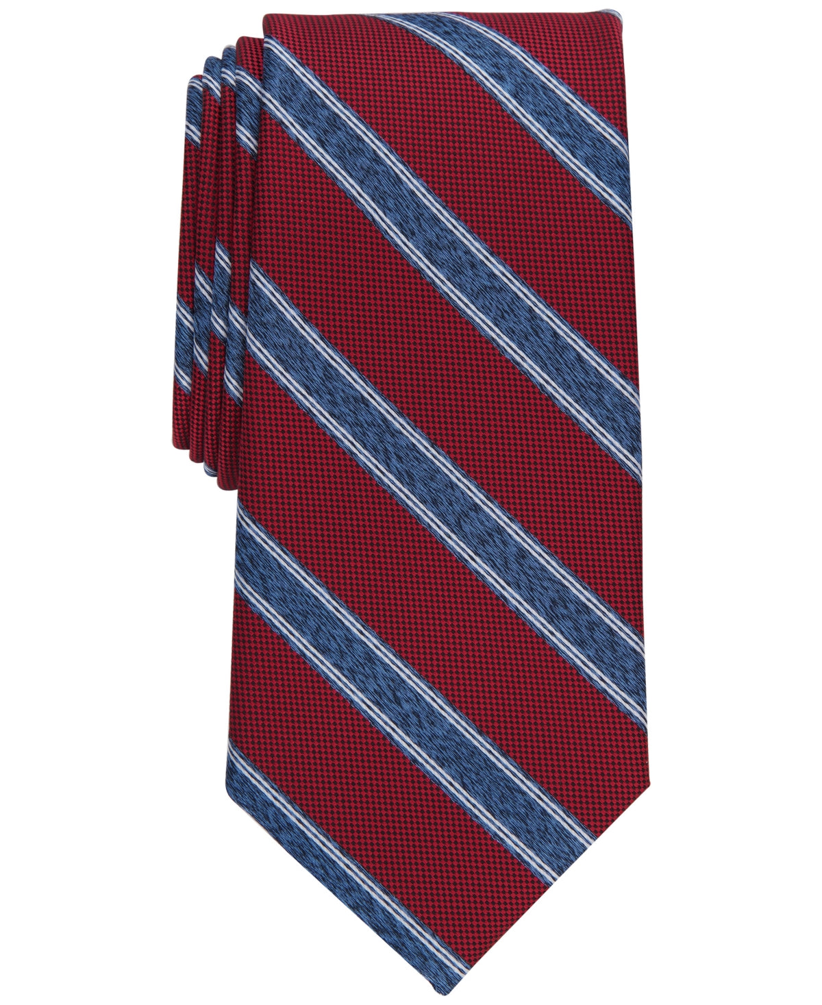 Club Room Mens Tie Classic Stripe Necktie Red