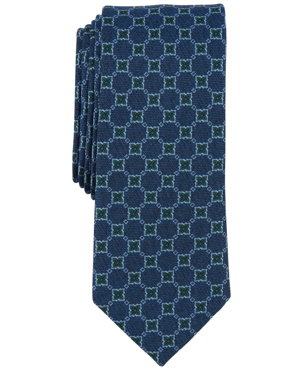 Bar III Men's Nostrand Skinny Tie Green Blue