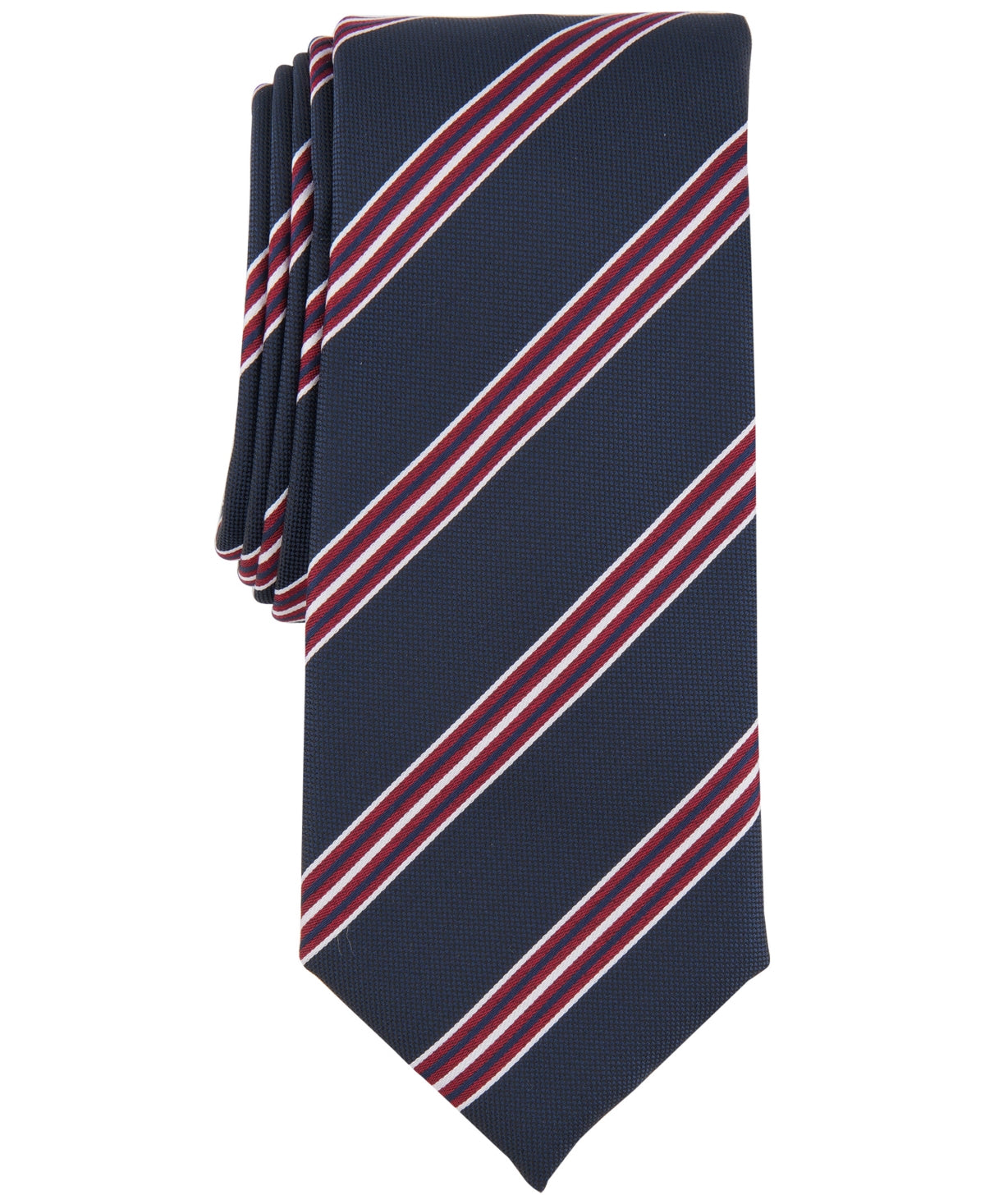 Alfani Men's Delafield Stripe Tie Blue/Red Necktie