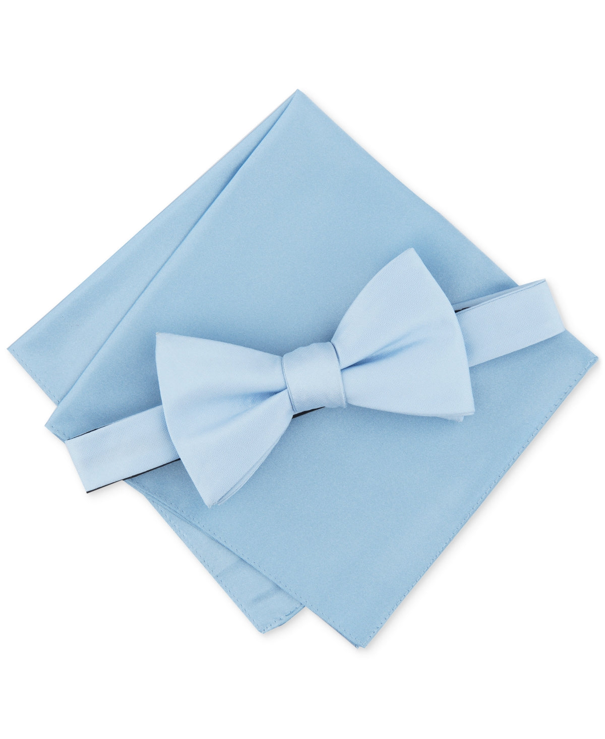 Alfani Men's Solid Texture Pocket Square and Bowtie Sky