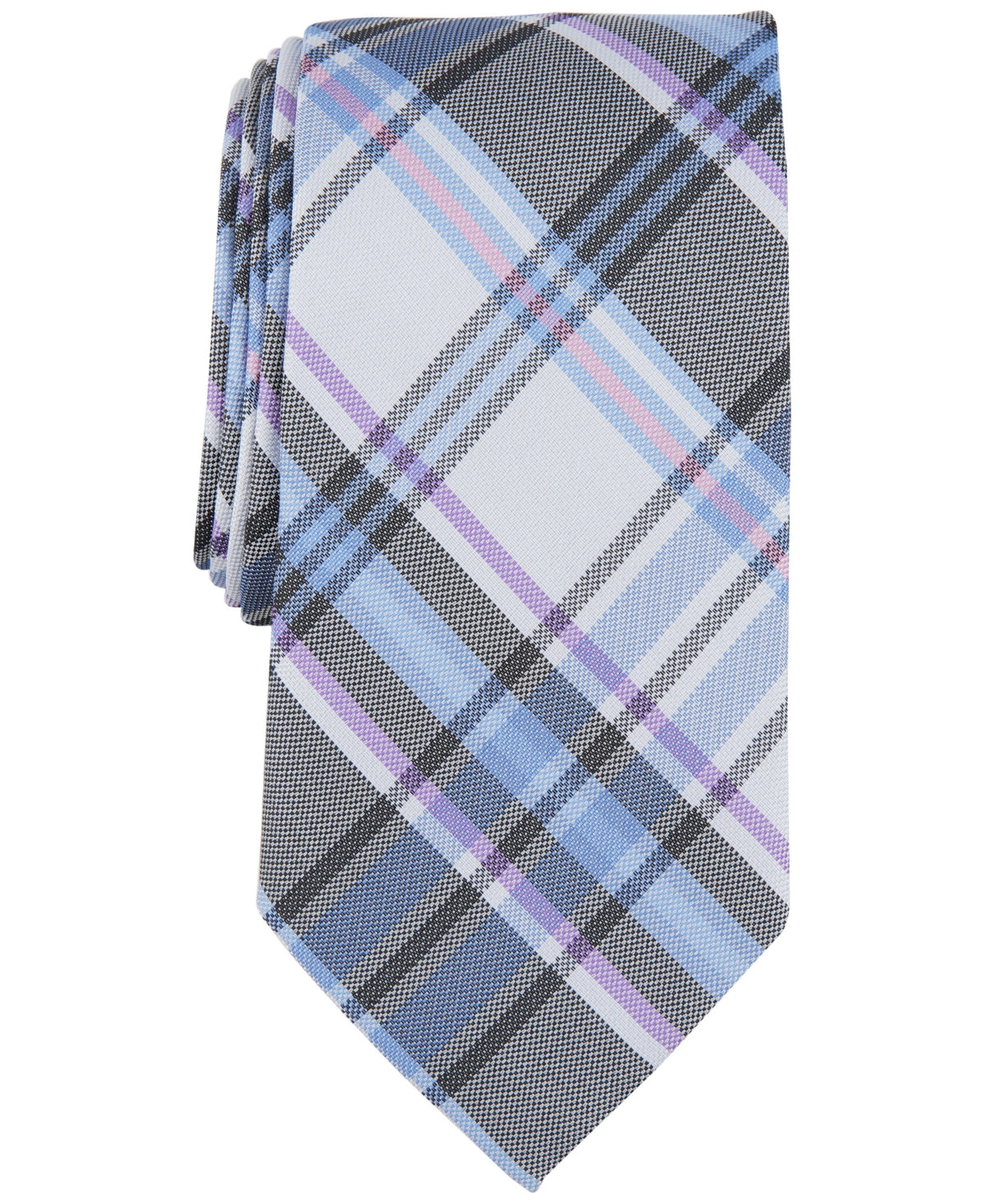 Club Room Mens Necktie Newbern Plaid Tie Blue