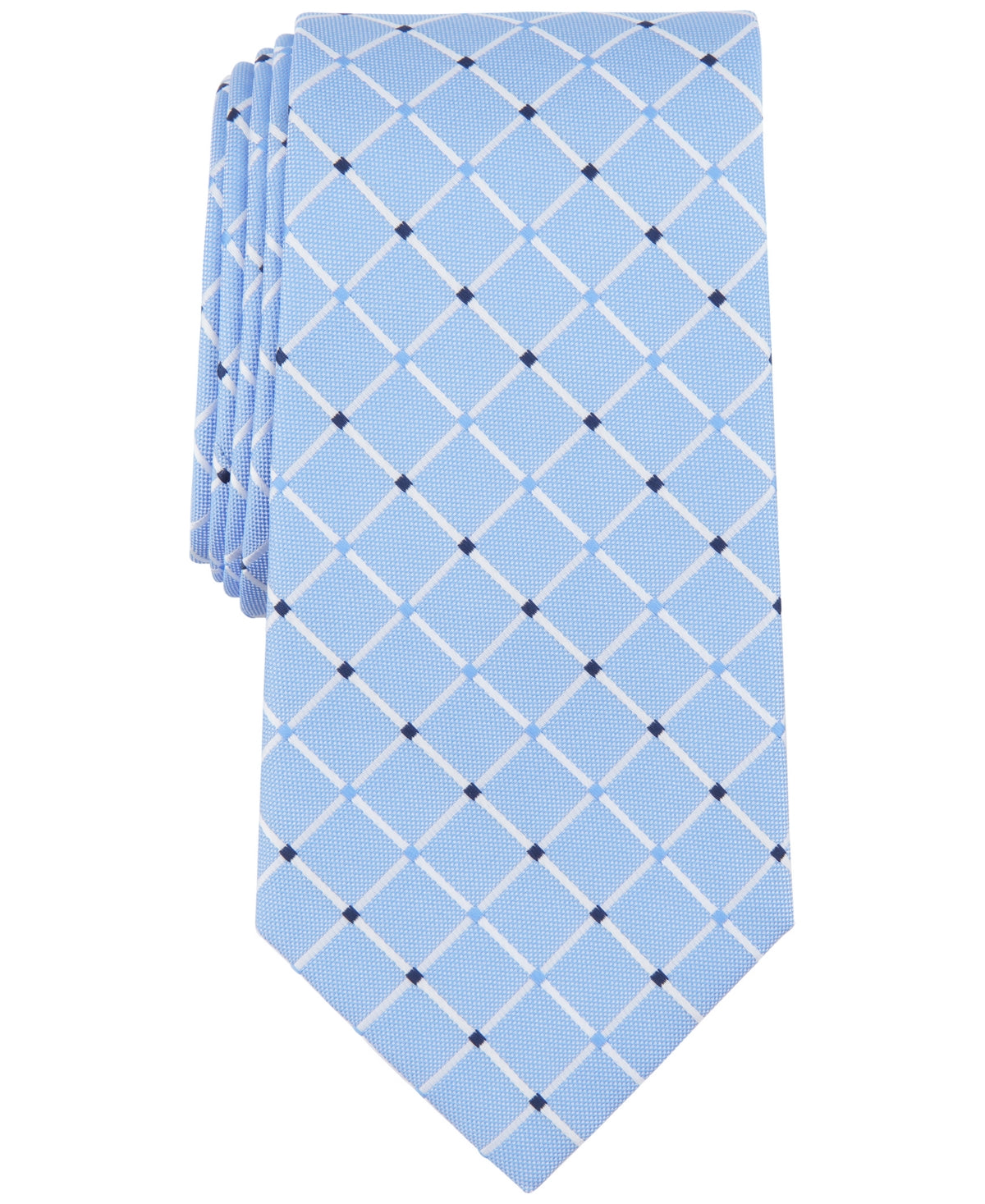 Club Room Men's Schiller Grid Tie Blue Necktie