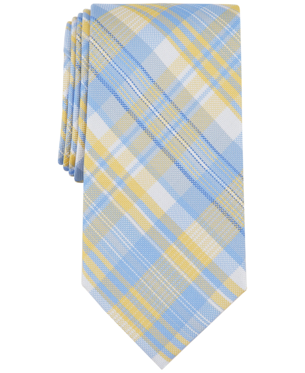 Club Room Men's McKay Plaid Tie Blue Orange Necktie
