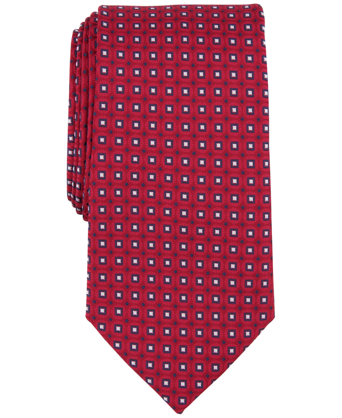 Club Room Mens Necktie Magnolia Medallion Tie Red