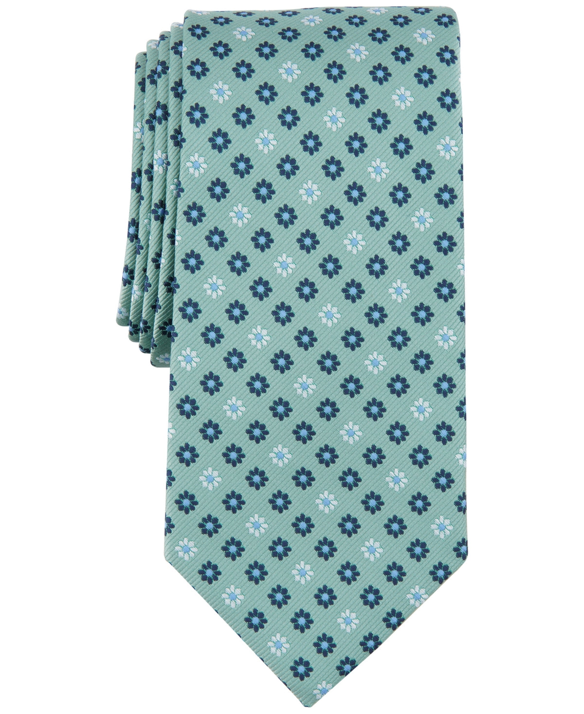 Club Room Men's Upland Floral Medallion Tie Blue  Green Necktie