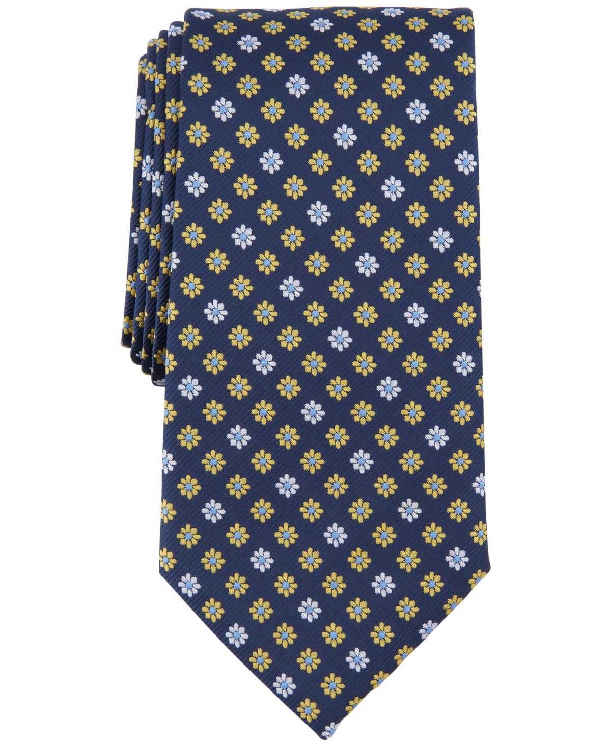 Club Room Men's Upland Floral Medallion Tie Yellow Necktie