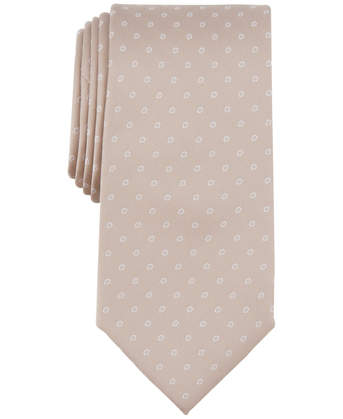 Perry Ellis Mens Richmond Dot Tie Taupe Beige Necktie