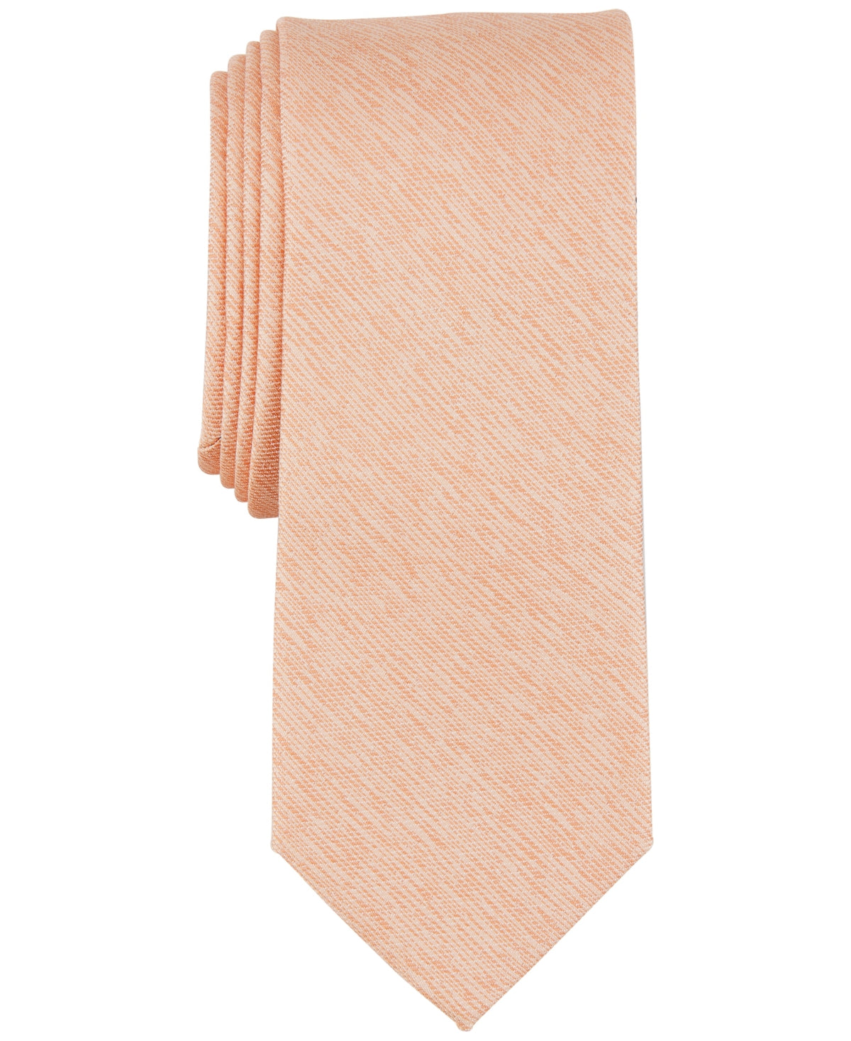 Bar Iii Men's Abalone Textured Tie  Melon Orange Necktie