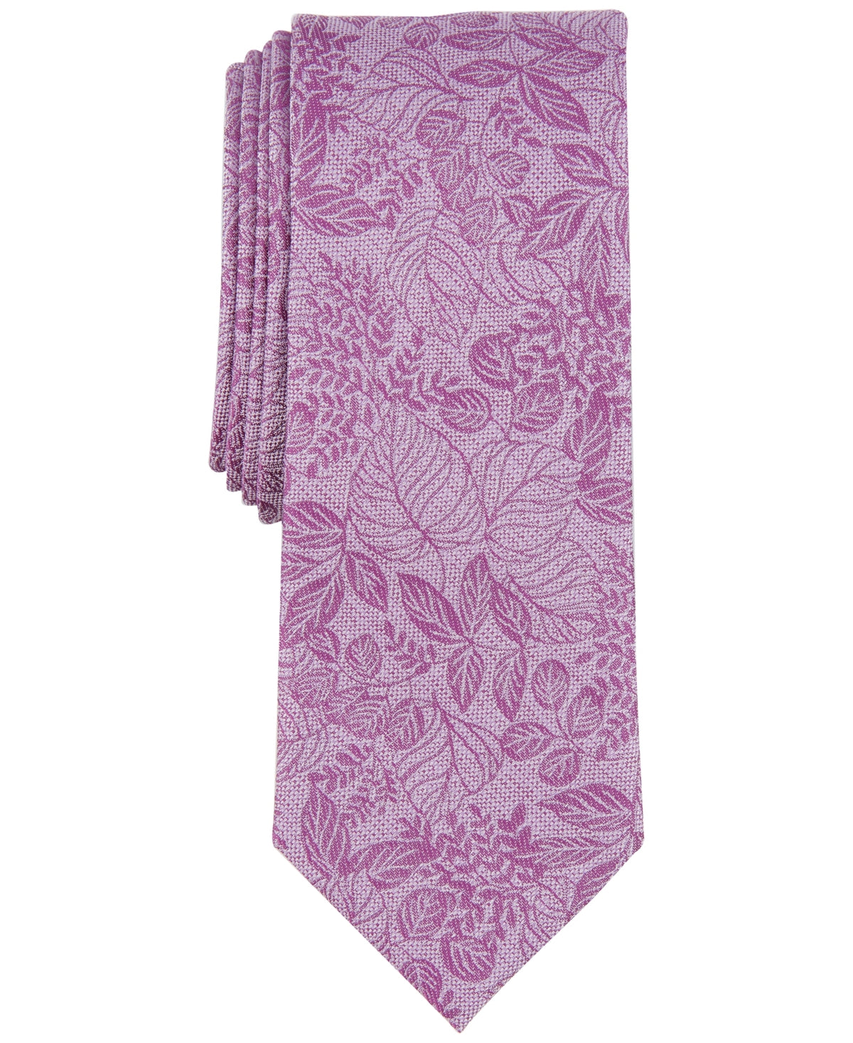 Bar Iii Men's Botanical Tie Mauve Pink Necktie