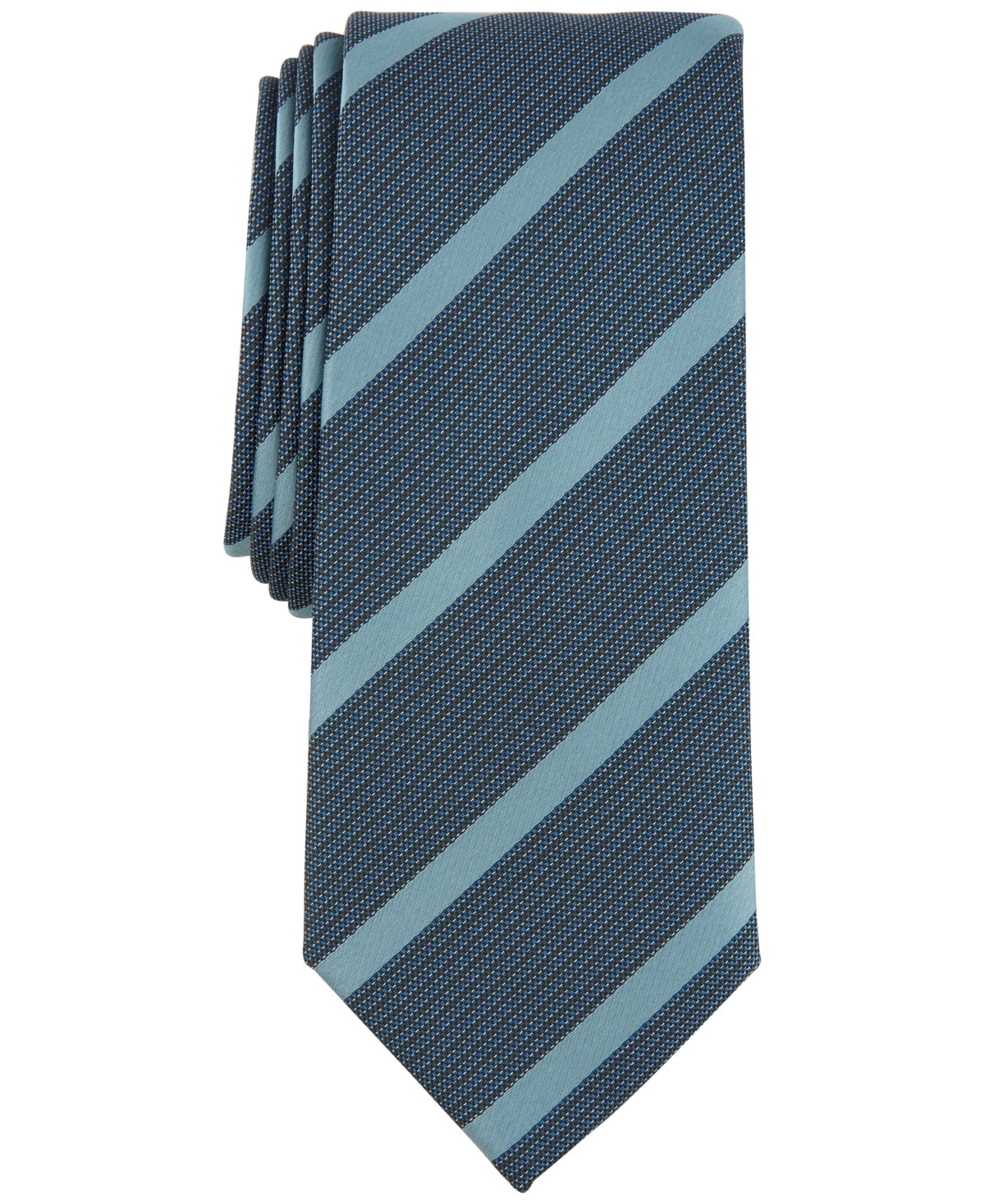 Alfani Men's Desbrosses Stripe Tie Petrol Green