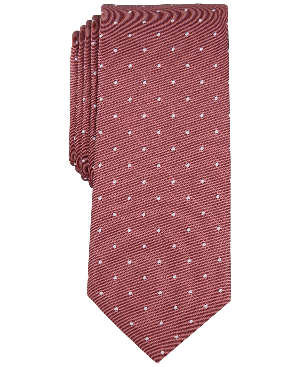 Alfani Men's Utopia Dot Tie Coral Pink One Size Necktie