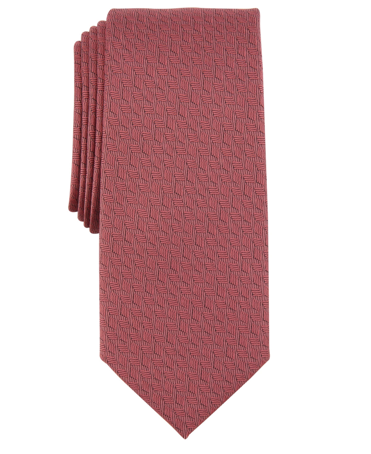 Alfani Men's Gramercy Textured Necktie Coral Red