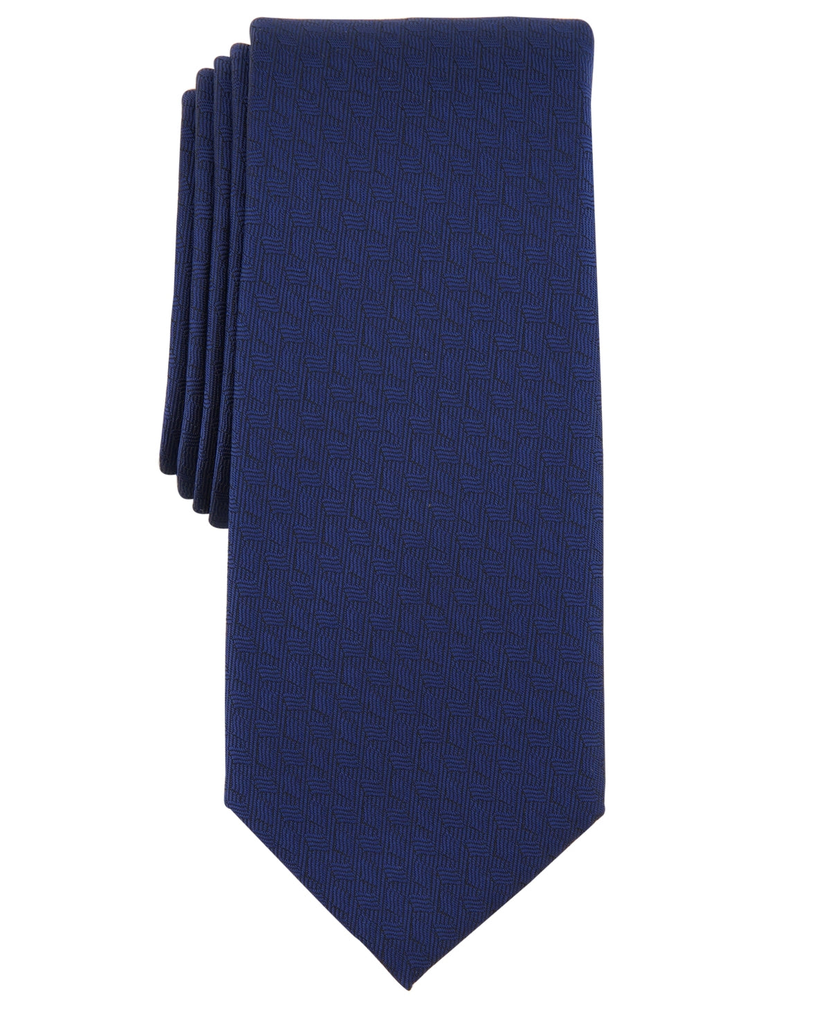 Alfani Mens Necktie Gramercy Navy Blue Textured Tie  OS