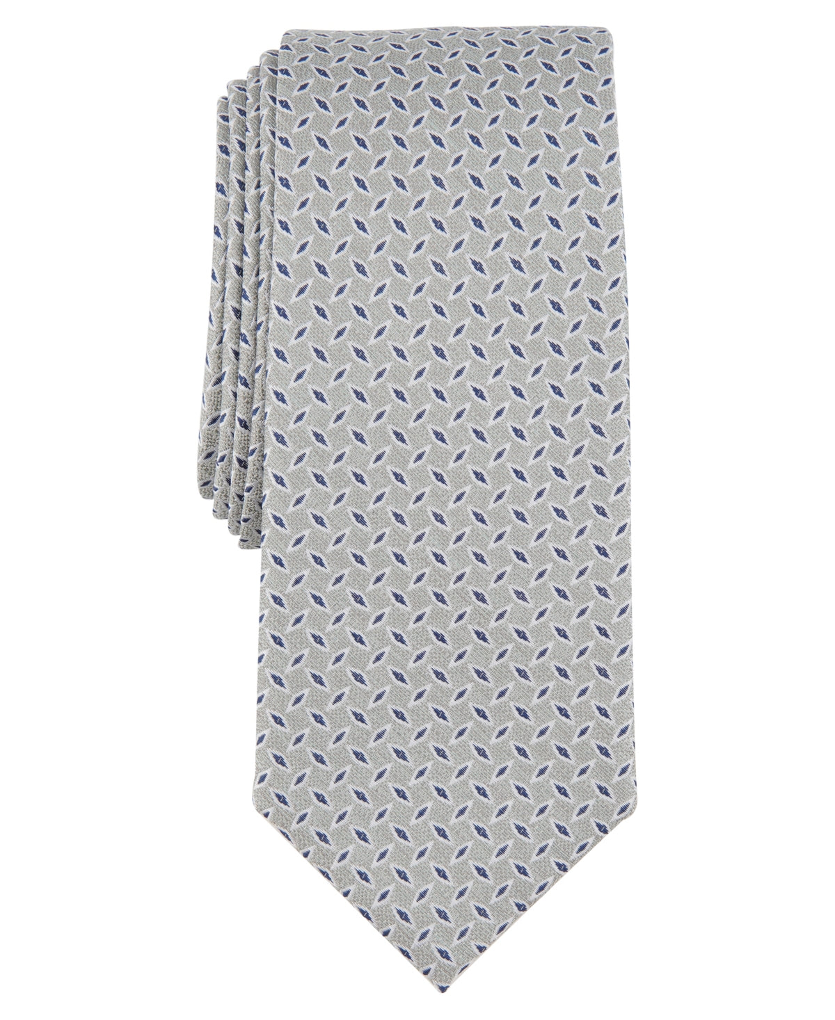 Alfani Mens Classic fit Tie Necktie One Size Grey Blue Holland Texture