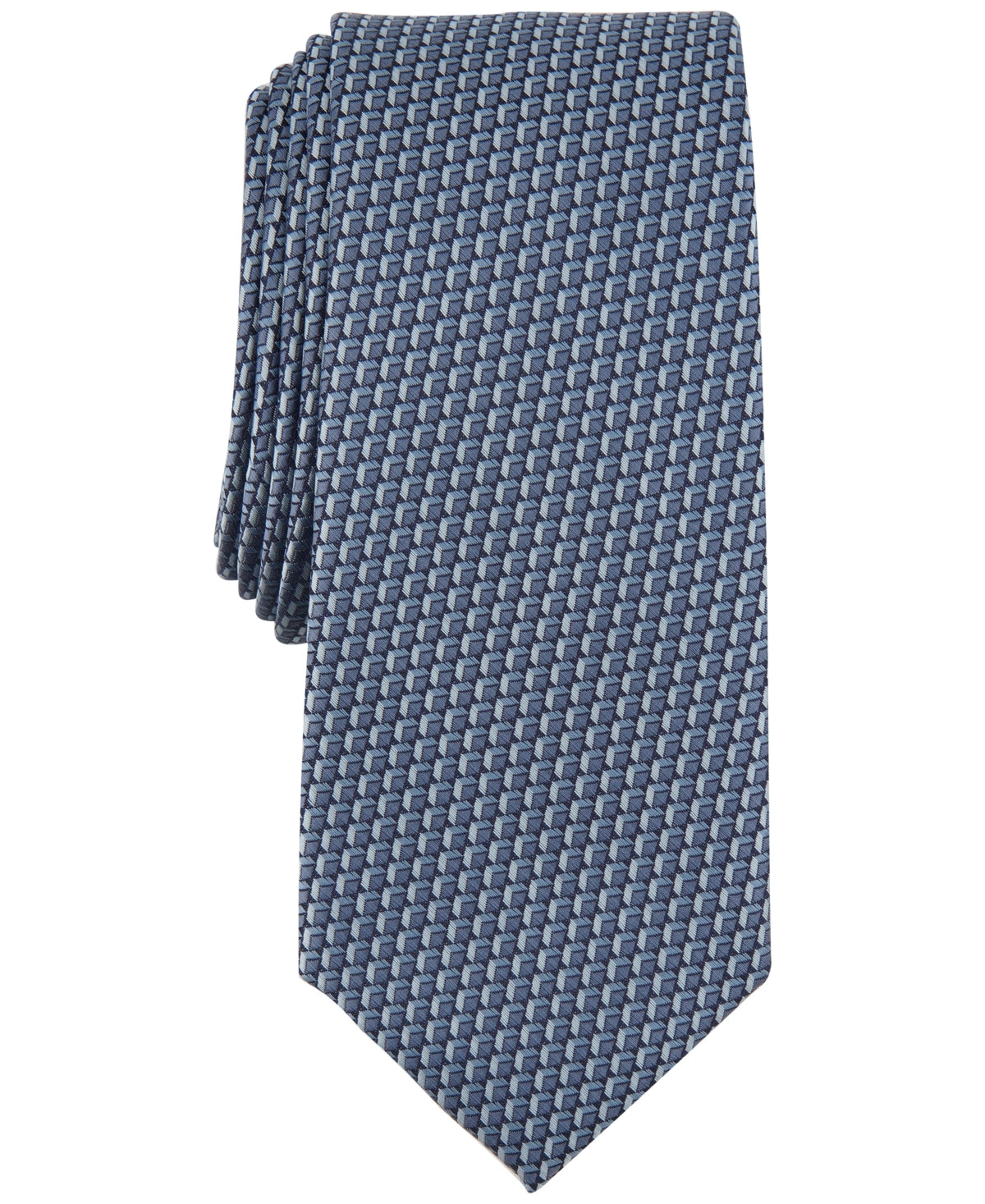 Alfani Mens Elmore Textured Necktie Denim Blue