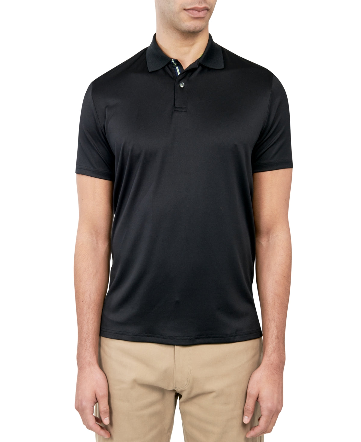 Society of Threads Mens Solid Performnce Polo Shirt Black 2XL