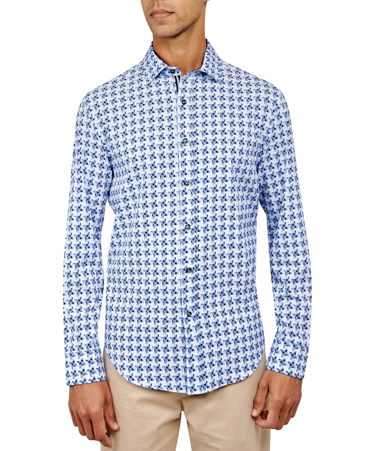 Society of Threads Men's Regular Fit Non Iron Button Down Shirt White Small