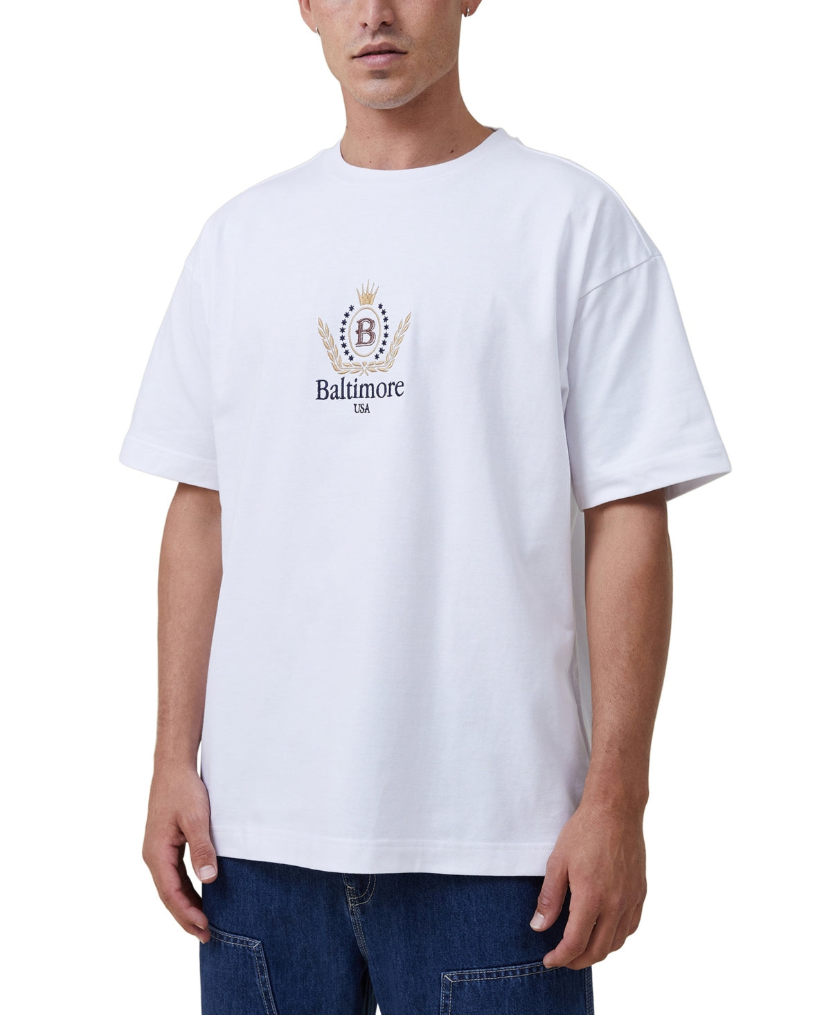 Cotton On Mens Heavy Weight Short Sleeve T Shirt White Small