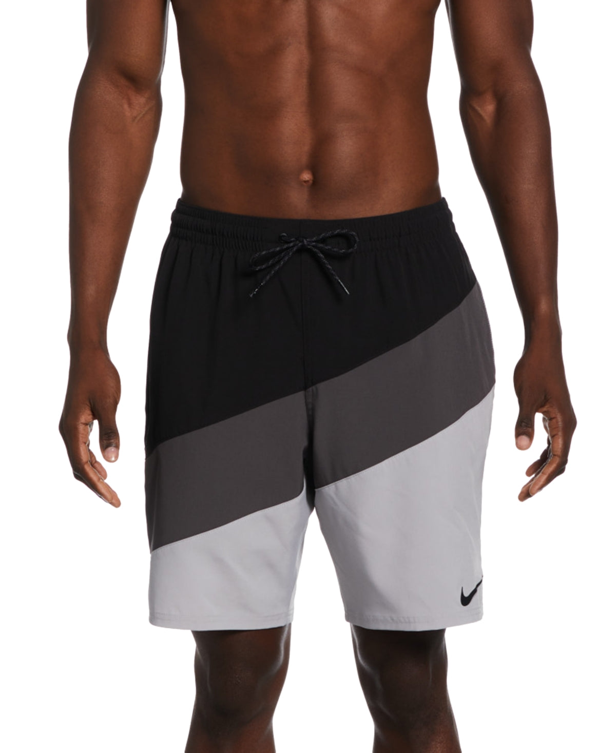 Nike Men's Color Surge Colorblocked 9" Swim Trunks Black Medium