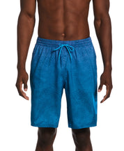 Nike Men's Breaker Grid Swoosh Printed 9 Inseam Swim Trunks Blue Large