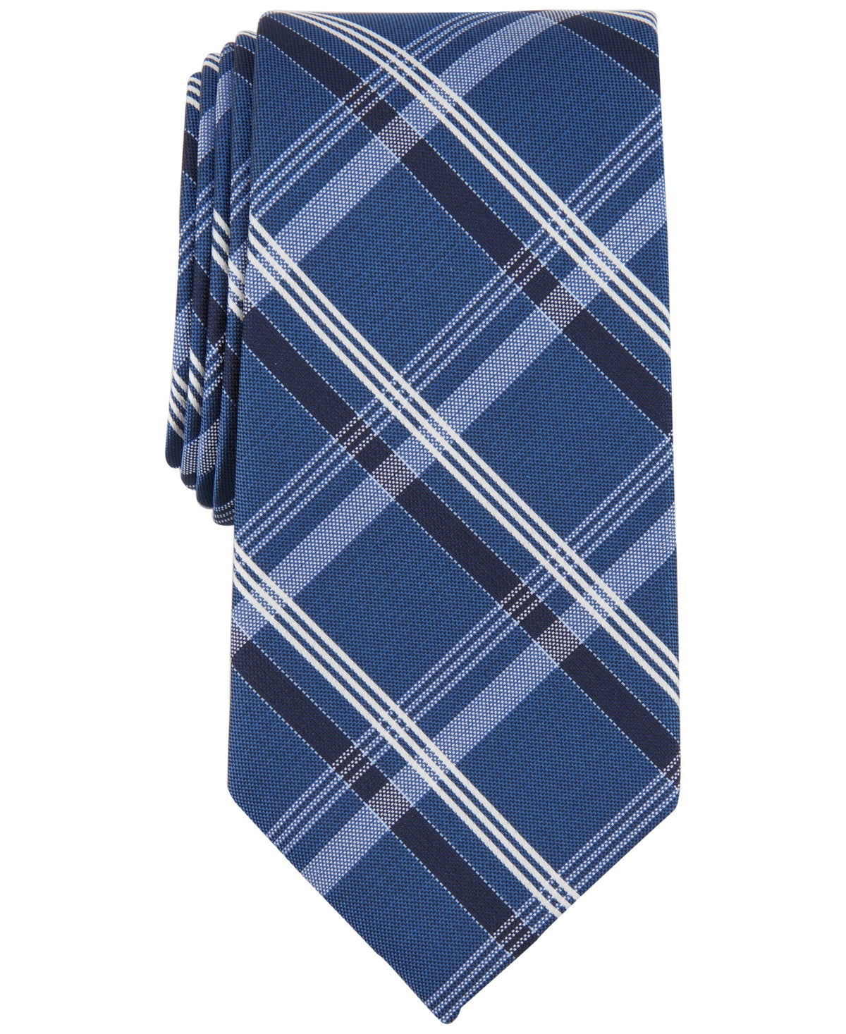 Michael Kors Men's Sadies Plaid Tie  Blue Necktie