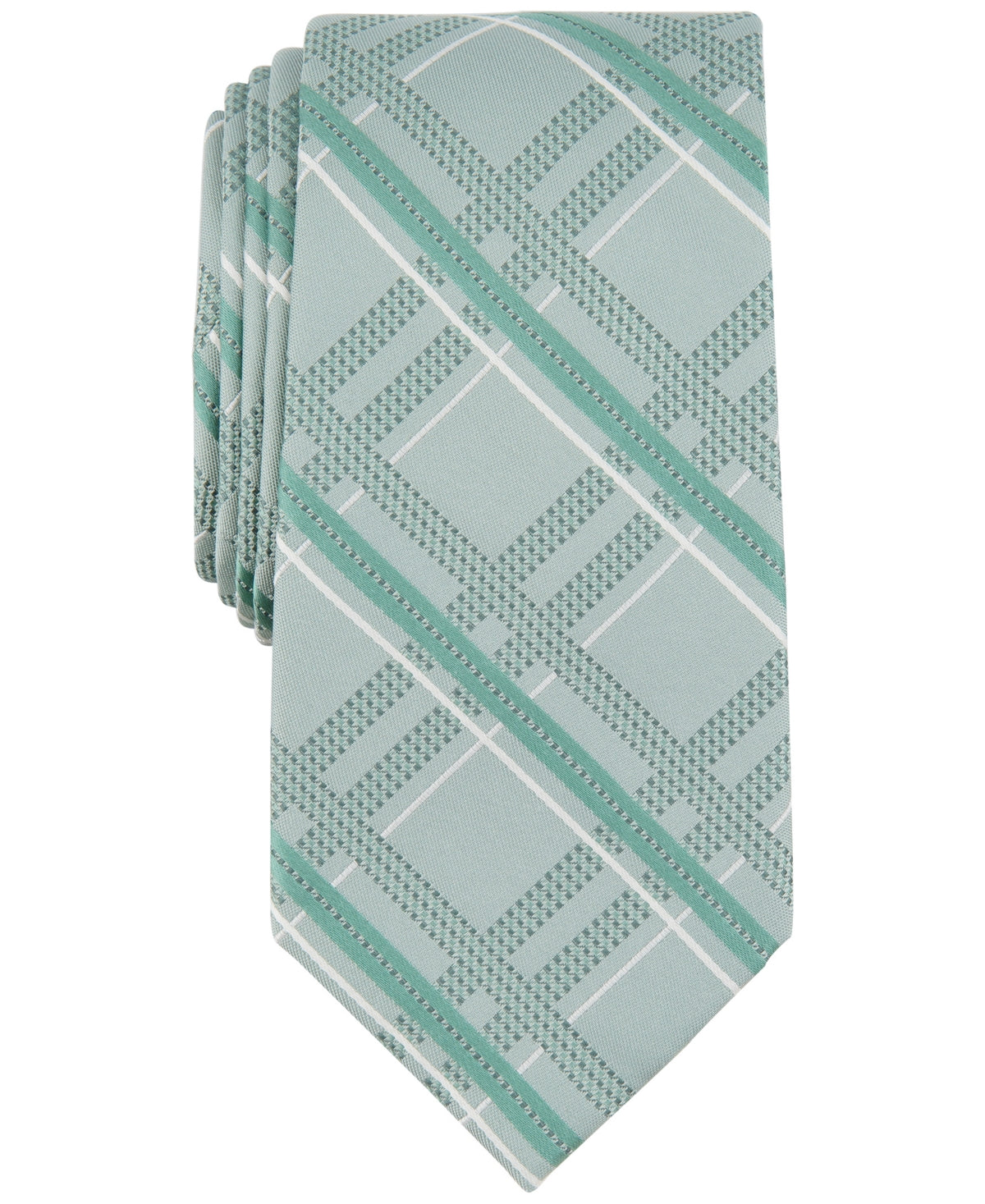 Michael Kors Men's Salerno Plaid Tie Mint Green  Necktie