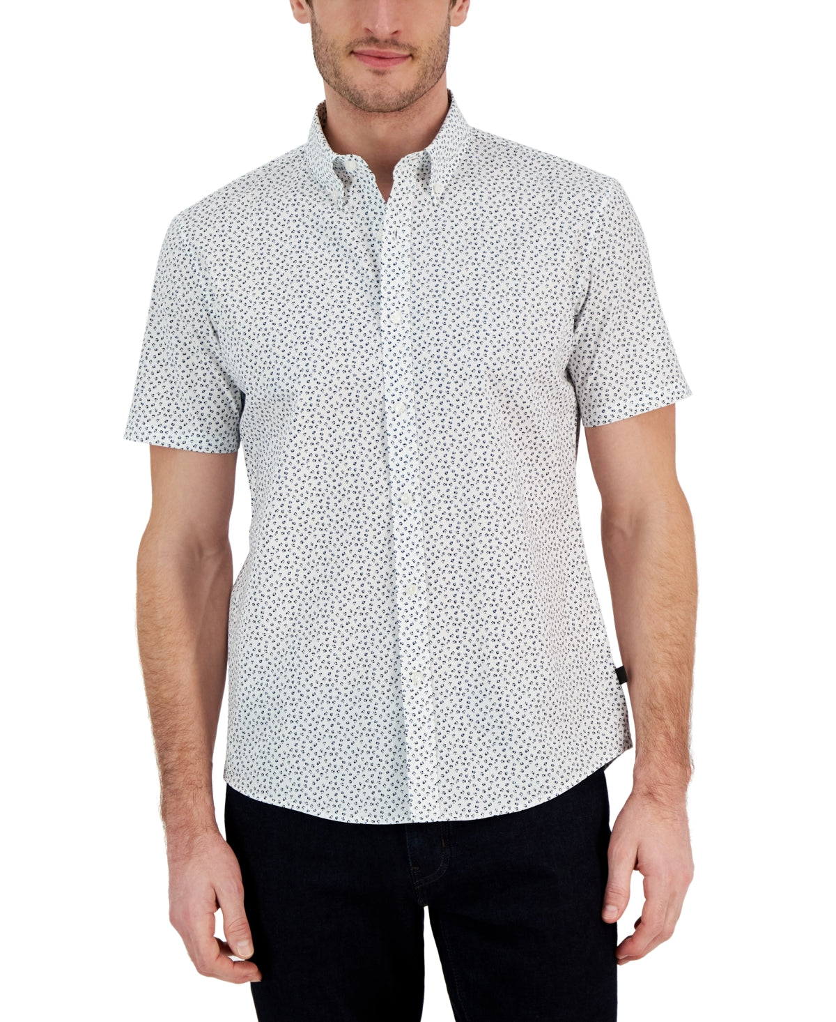 Michael Kors Mens Slim Fit Short Sleeve Button Down Shirt Bud Flo Whit – Bristol Apparel Co