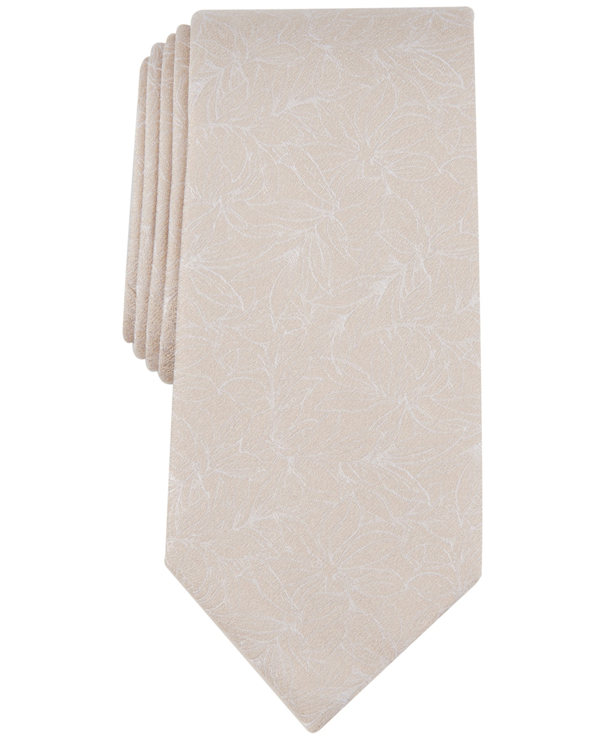 Michael Kors Men's Saunders Botanical Tie Beige Necktie