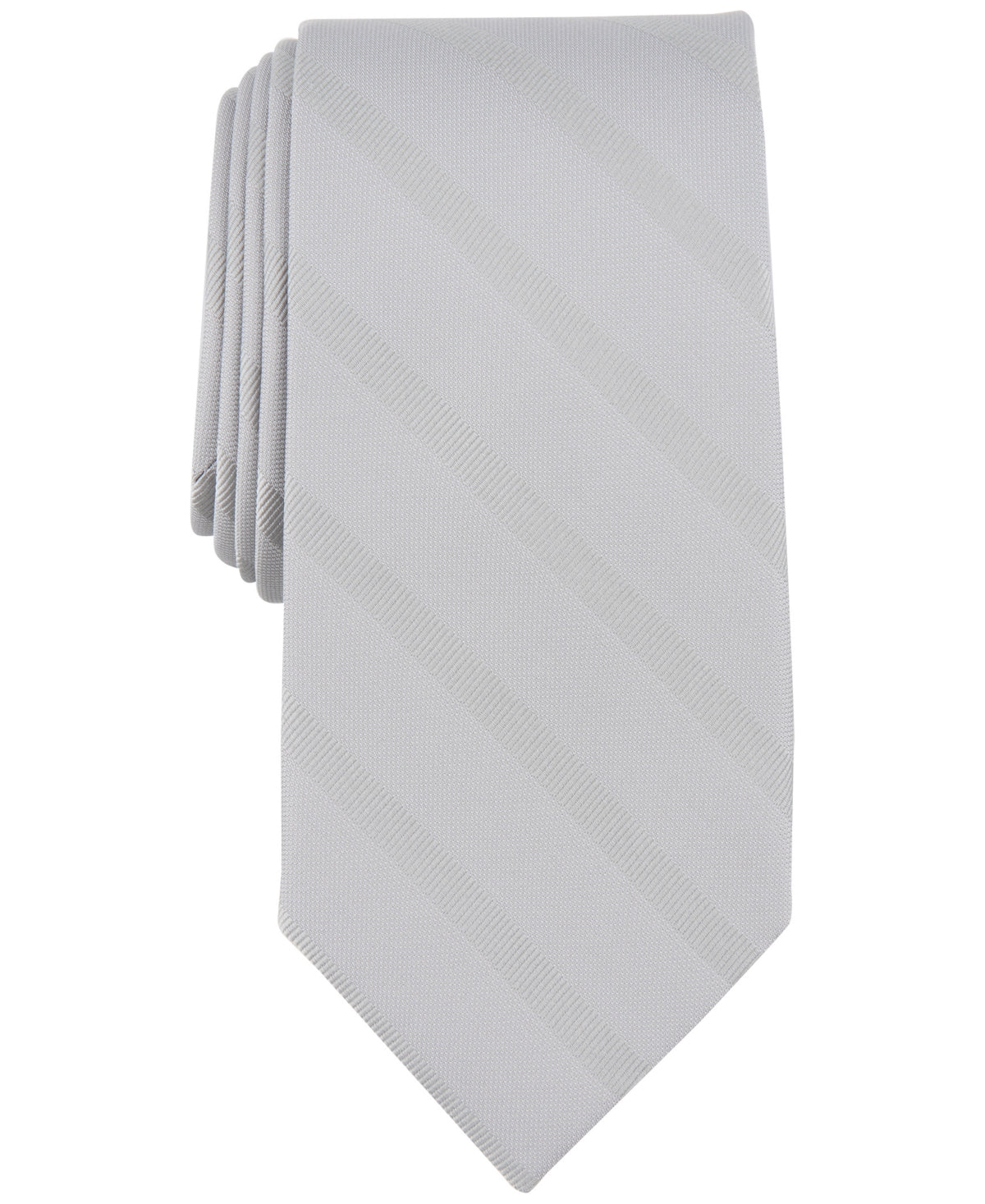 Michael Kors  Mens Tie Halyard Stripe Necktie Silver Grey