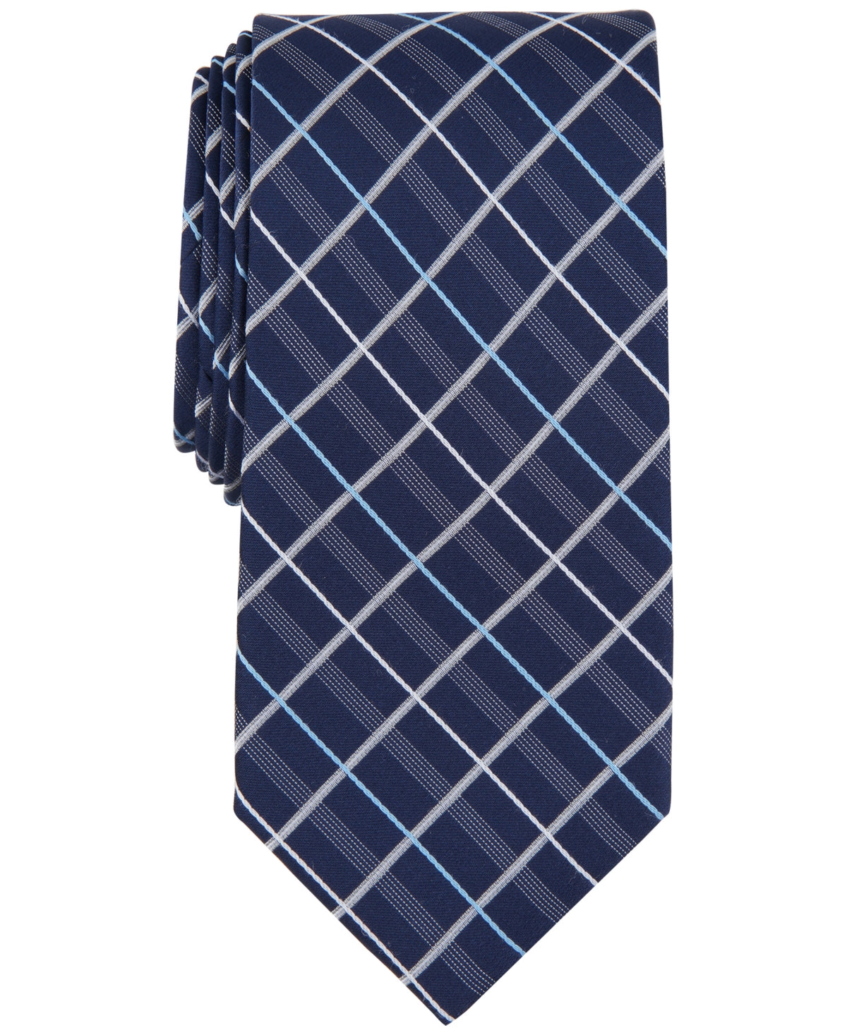 Michael Kors Men's Troy Grid Tie Blue Necktie