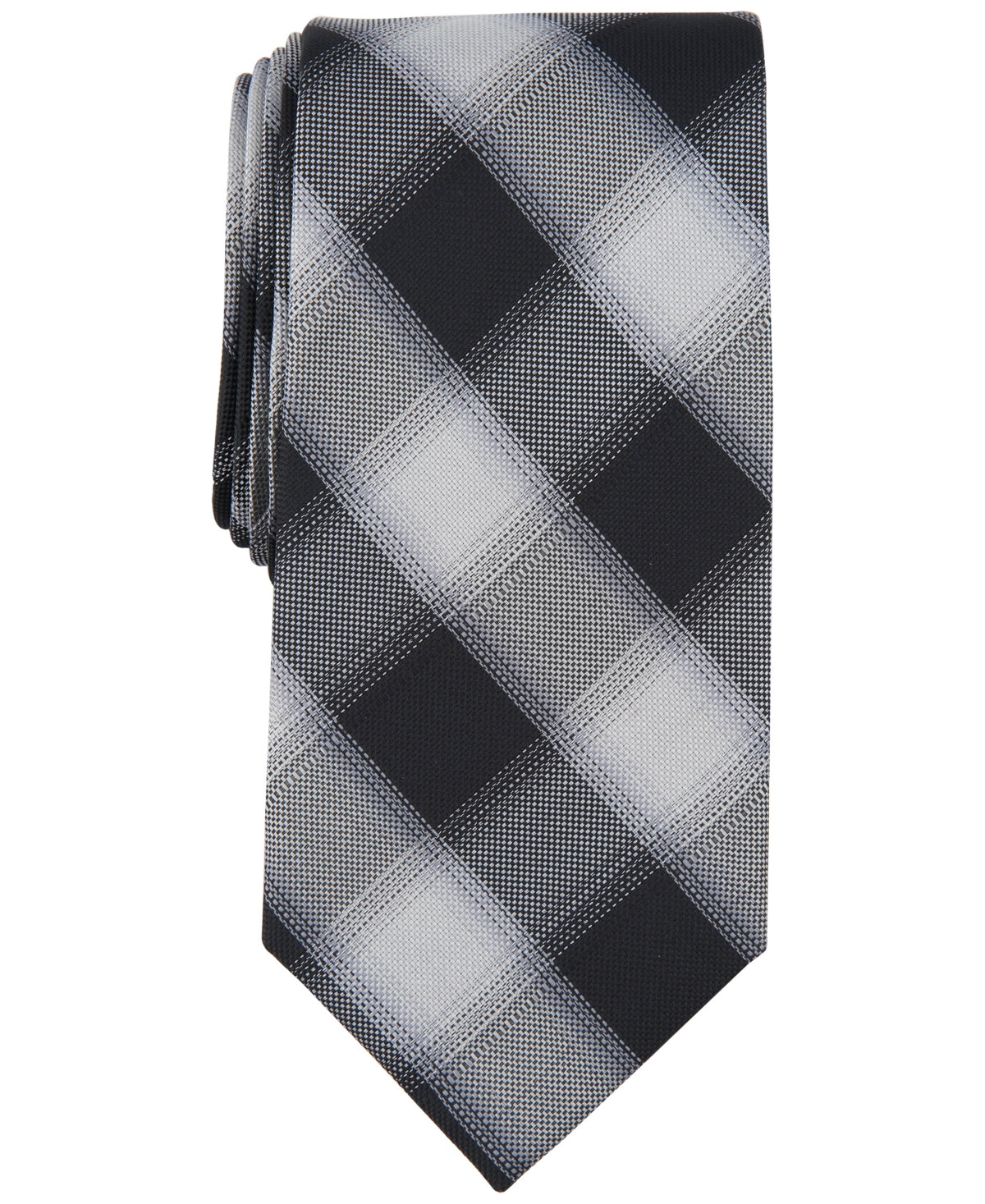 Michael Kors Men's Denton Check Tie Black Necktie