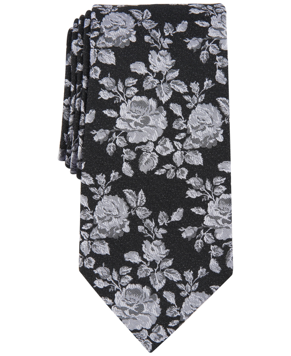 Michael Kors Men's Cheshire Classic Floral Tie Black Necktie