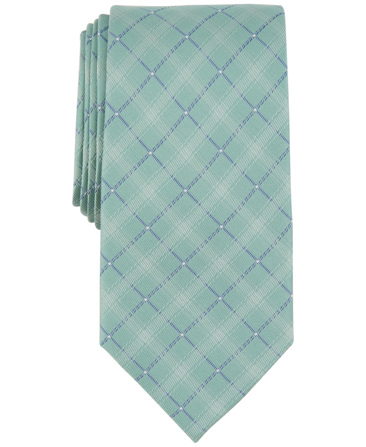 Michael Kors Men's Thanet Grid Tie Mint Green Necktie