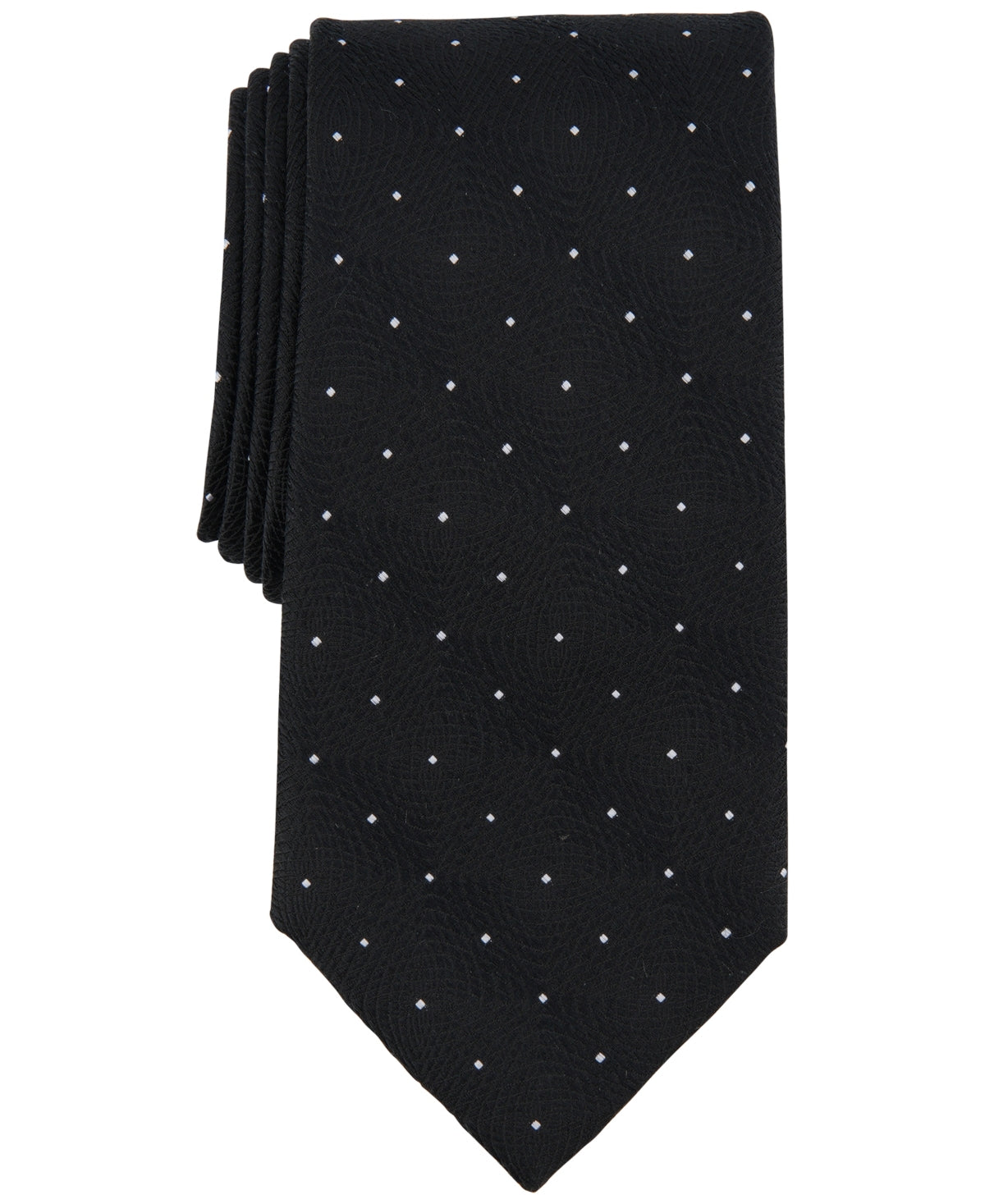 Michael Kors Men's Petru Dot Pattern Tie Black Necktie