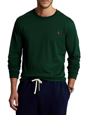 Polo Ralph Lauren Big Tall Graphic Tee Long Sleeve Shirt College Green Size 2XL