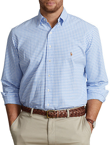 Polo Ralph Lauren Men Classic fit Long Sleeve Button-Up Shirt 4XB Blue Check