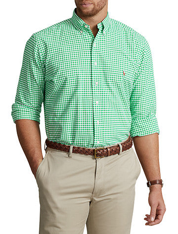 Polo Ralph Lauren Men Classic fit Long Sleeve Button-Up Shirt 4XB Green Check