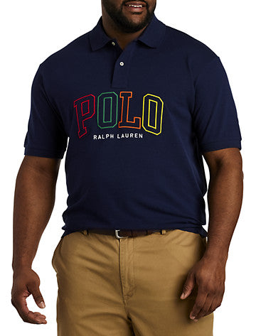 Polo Ralph Lauren Mens Big and Tall Logo Mesh Polo Shirt Cruise Navy 2XB