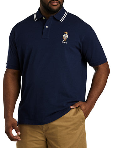 Polo Ralph Lauren Men's Big Tall Short Sleeve Polo Bear Polo Shirt Blue 3LT