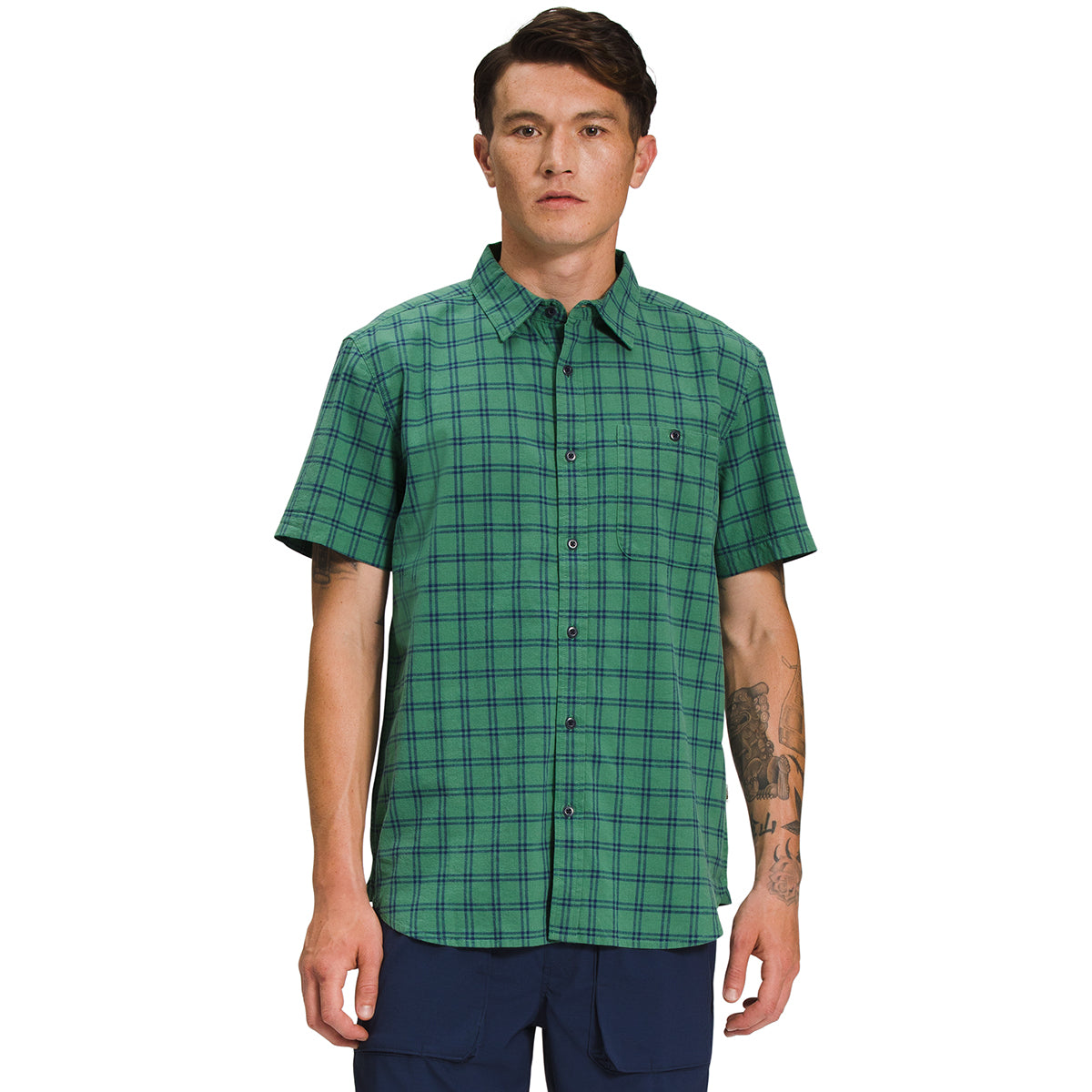 The North Face Men's Loghill Short-Sleeve Button Down Shirt XL Green