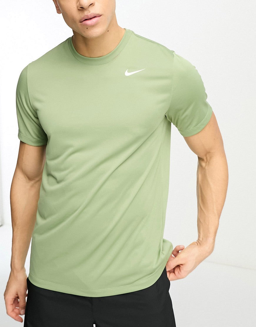 Nike Mens Dri FIT Legend Short Sleeve T Shirt Oil Green White Medium