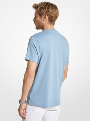 Michael Kors Mens Short Sleeve Crewneck MK Logo T Shirt Blue White Small