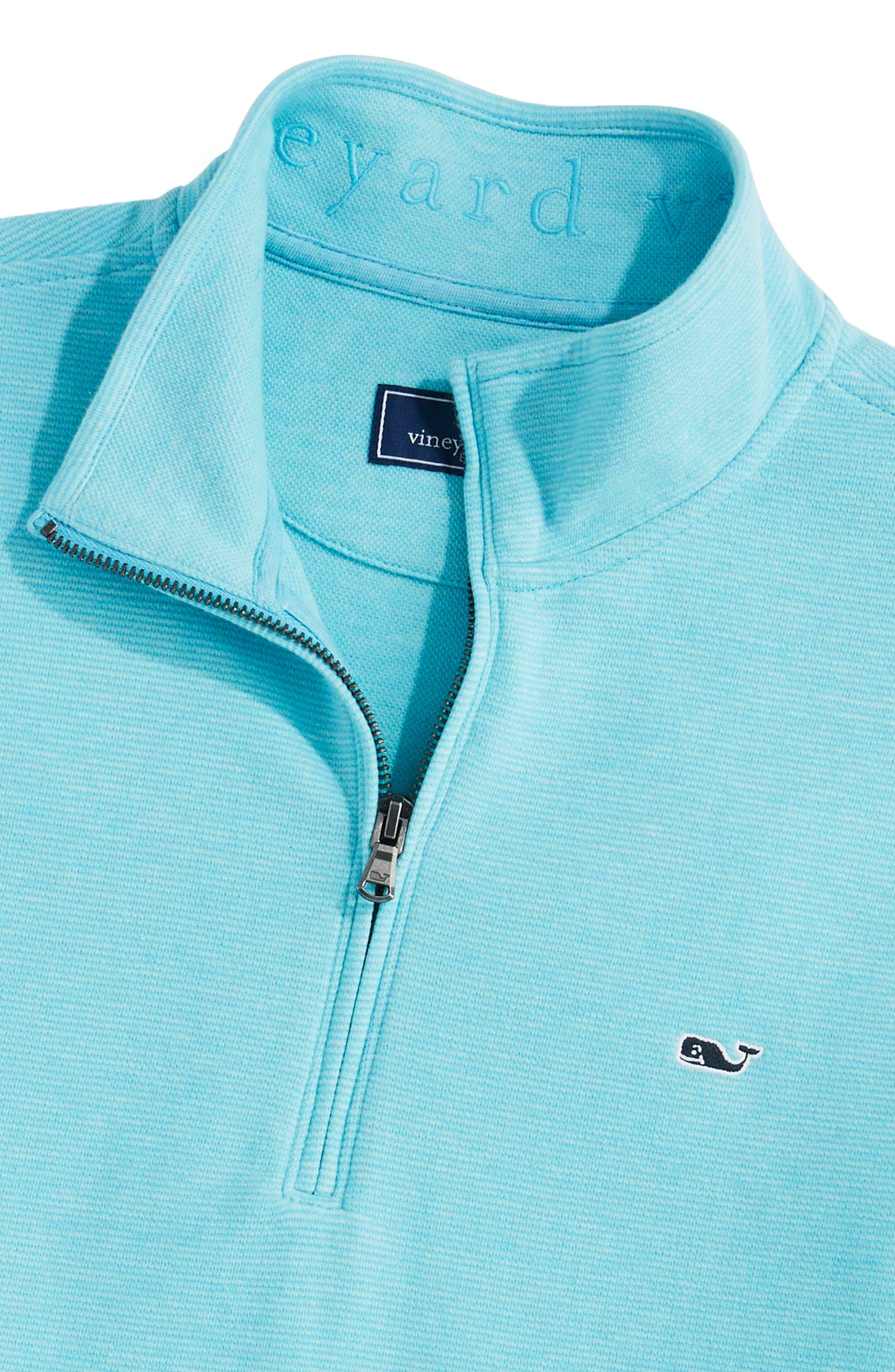 Vineyard Vines Mens Saltwater Quarter Zip Long Sleeve Sweatshirt Aqua Blue Small