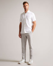 Ted Baker Men's Slim Fit Dogtooth Dress Pants Grey 30 x 30