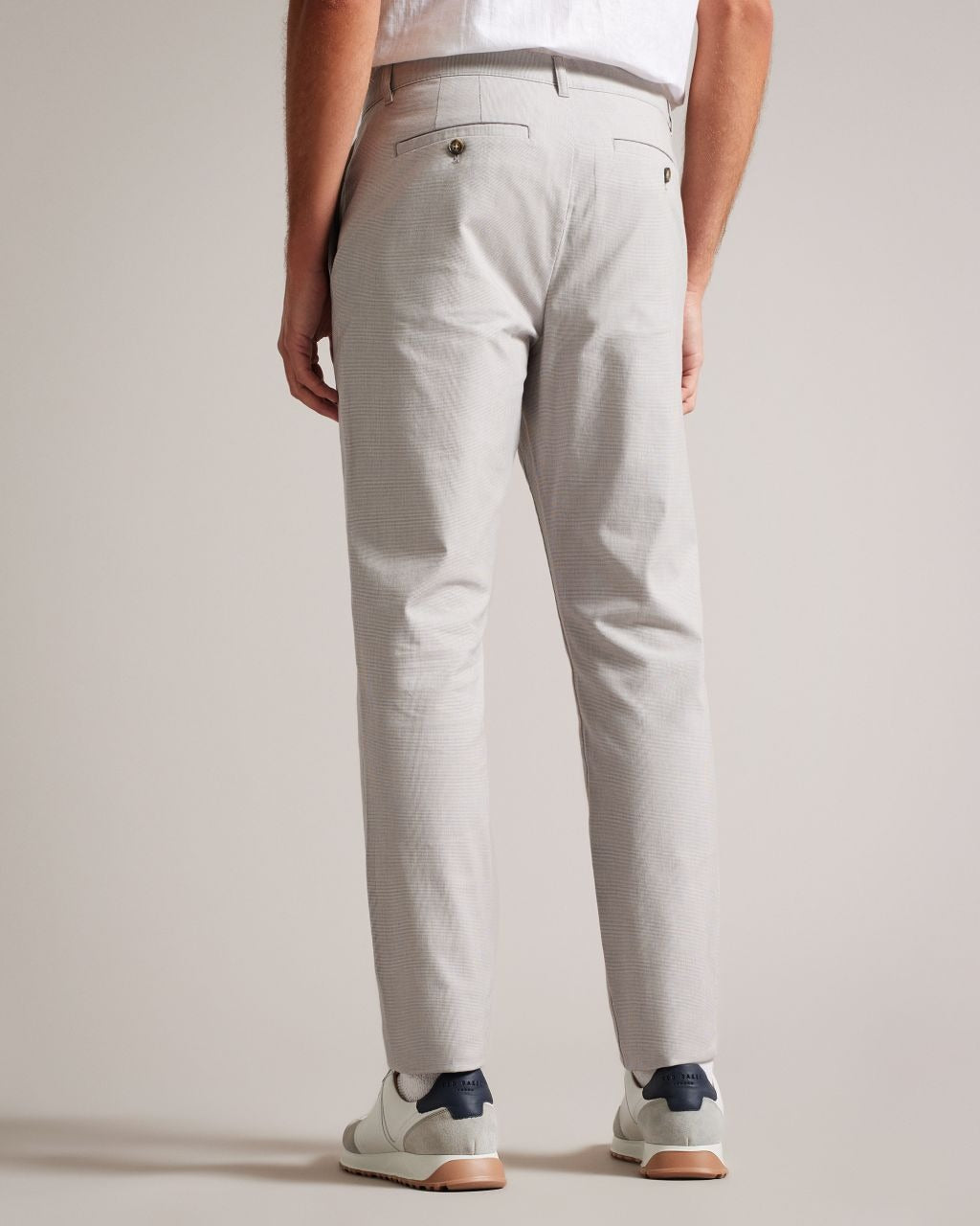 Ted Baker Men's Slim Fit Dogtooth Dress Pants Grey 30 x 30