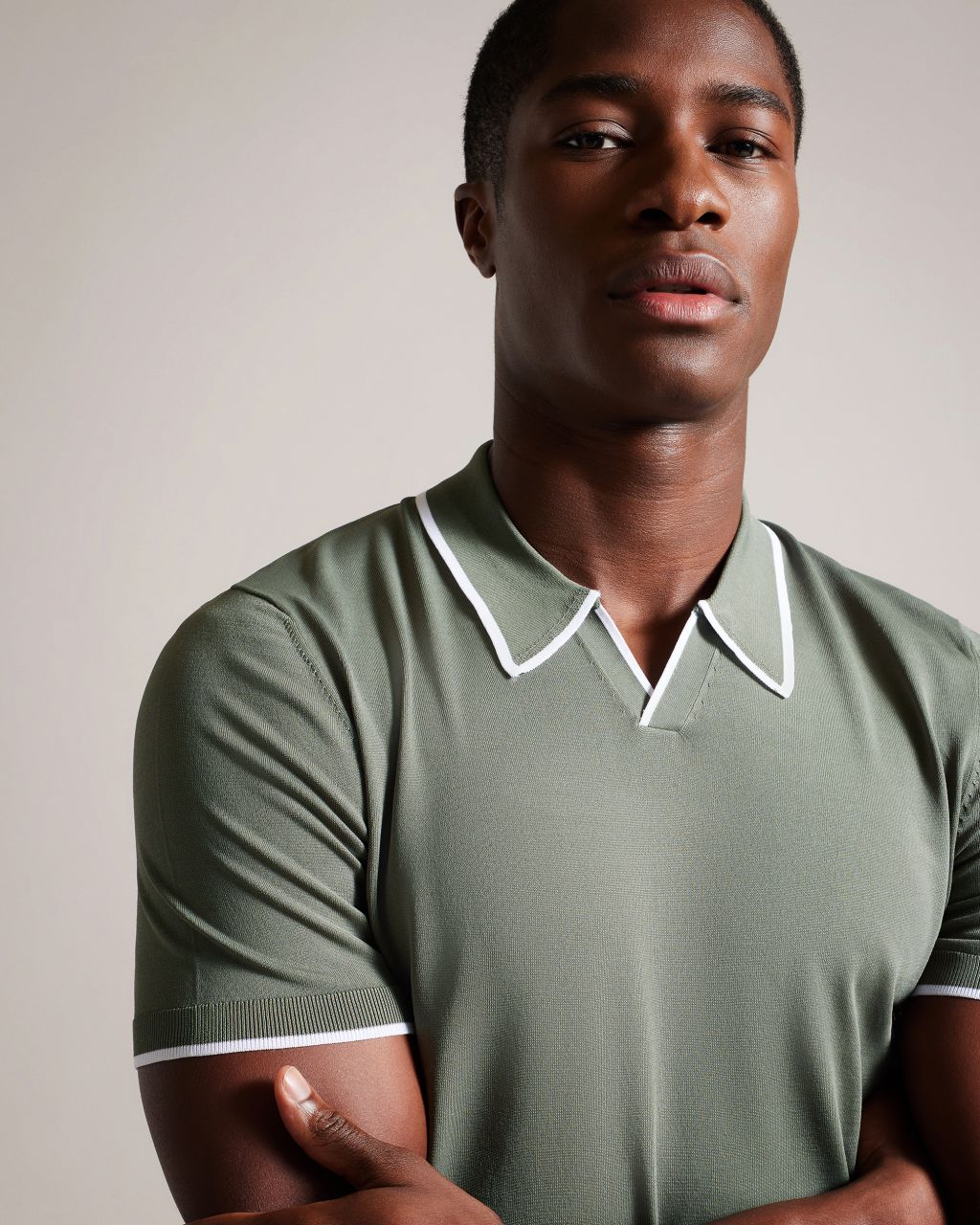 Ted Baker Men's Short Sleeve Polo Shirt Olive Green Small