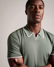 Ted Baker Men's Short Sleeve Polo Shirt Olive Green Small