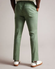 Ted Baker Men's Linen Blend Elasticated Dress Pants in Green 36