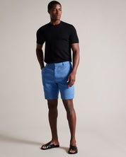 Ted Baker Men's Linen Blend Half Elasticated Shorts Blue 38